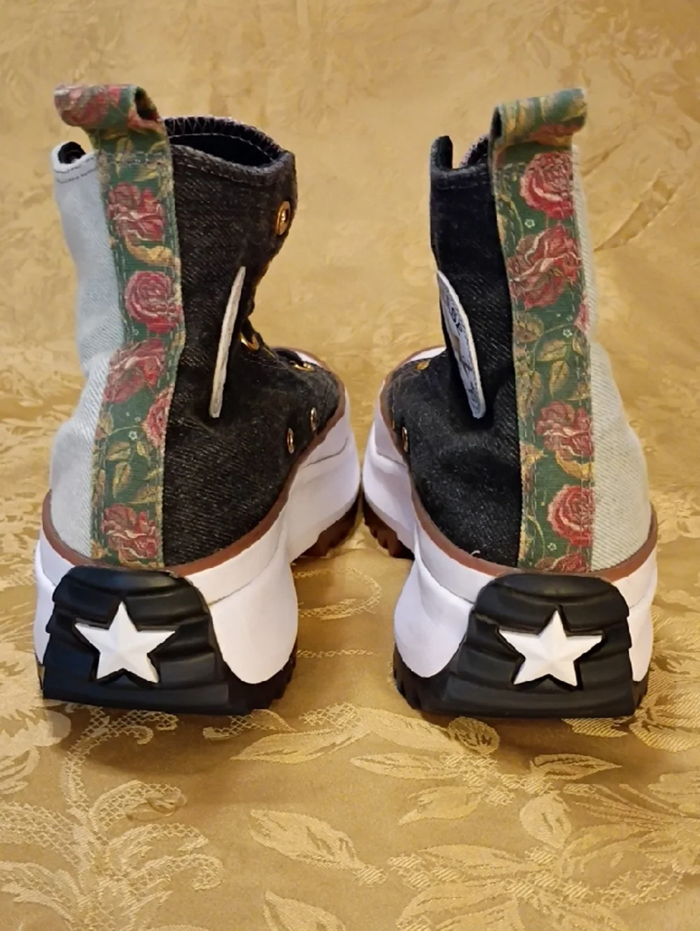 CONVERSE Platform All Stars High Top Denim Blue, Black Men's 9.0 Women's 10.5 - Picture 5 of 13